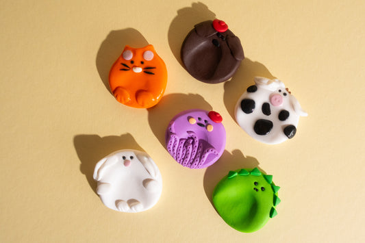 Niedliche Mix Tier Sorgensteine Fidget Toys aus Polymer Clay für ADHS, Stressabbau und Entspannung
