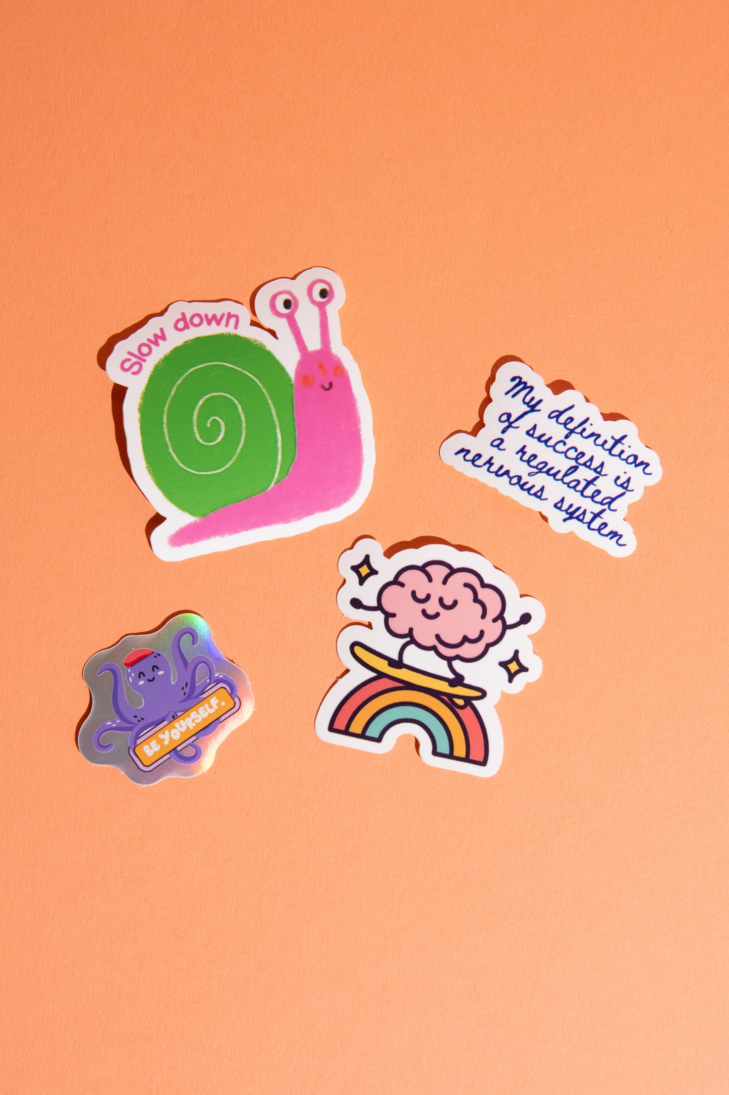 Sticker Skateboard Gehirn Regenbogen