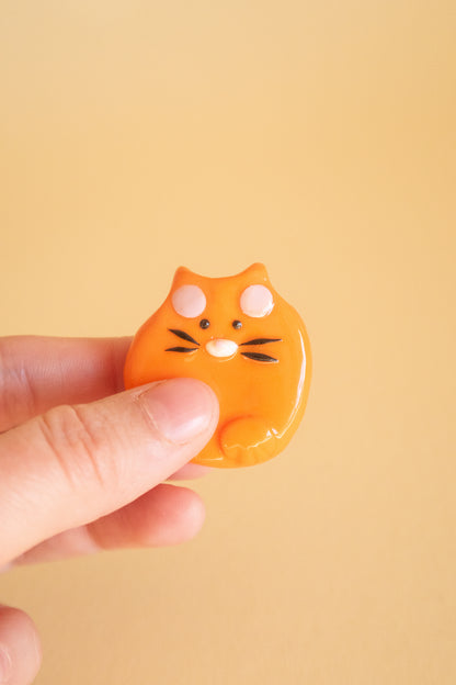 Niedliche Katze Fidget Toy Sorgenstein aus Polymer Clay für Stressabbau und Entspannung