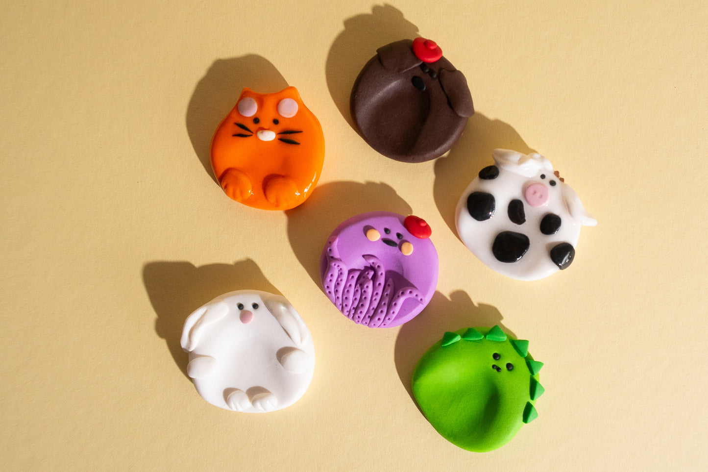 Niedliche Mix Tier Sorgensteine Fidget Toys aus Polymer Clay für ADHS, Stressabbau und Entspannung