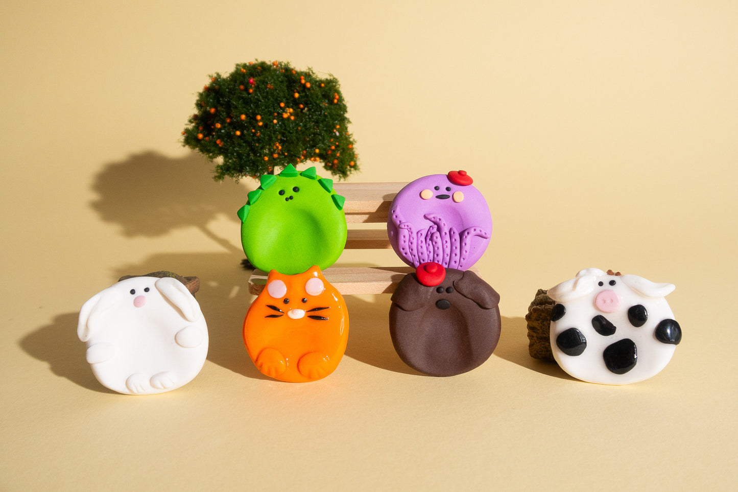 Niedliche Tier Fidget Toys Sorgensteine aus Polymer Clay für Kinder und Erwachsene zur Entspannung