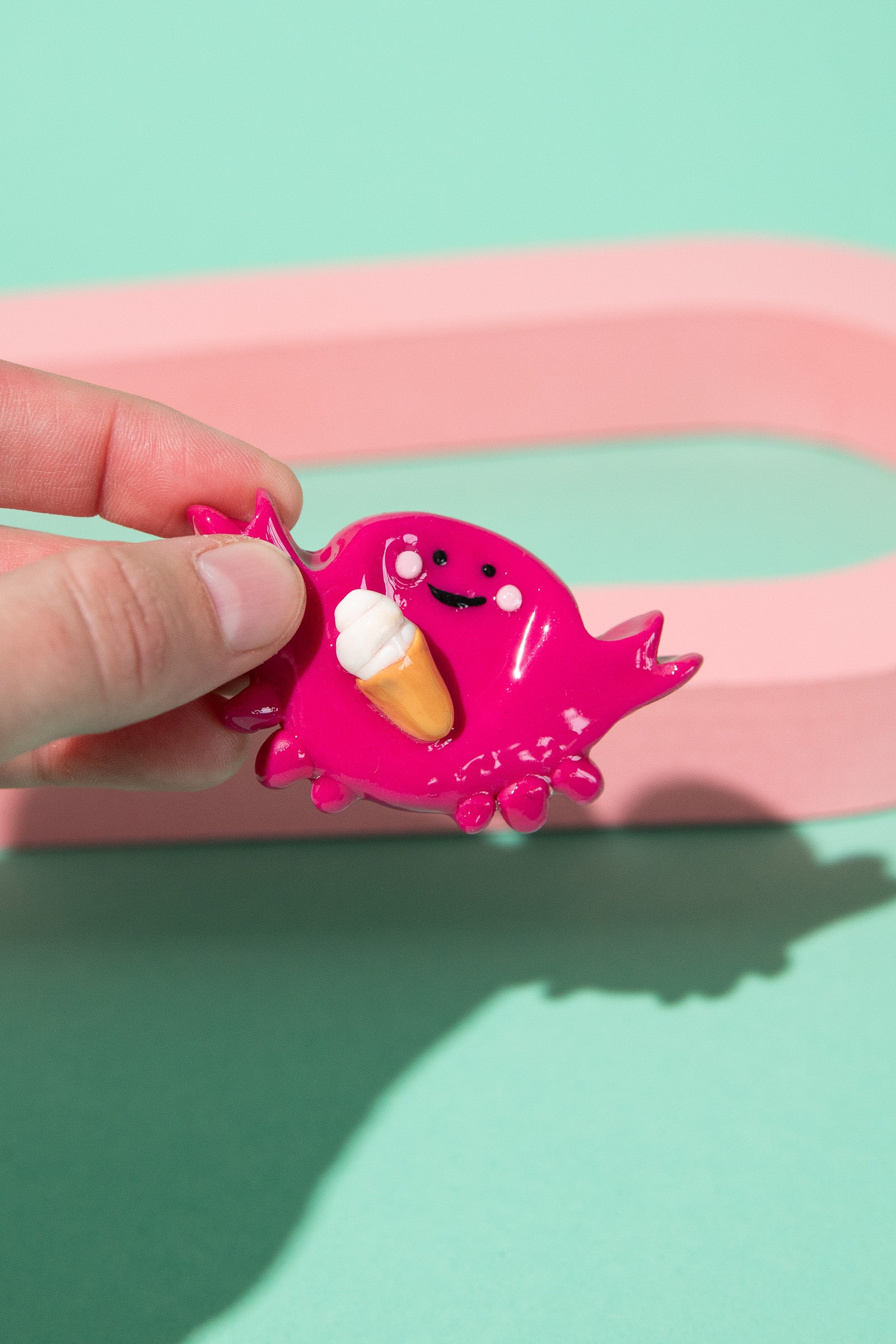 Fidget Toy Krabbe mit Eis aus Polymer Clay, handgefertigt