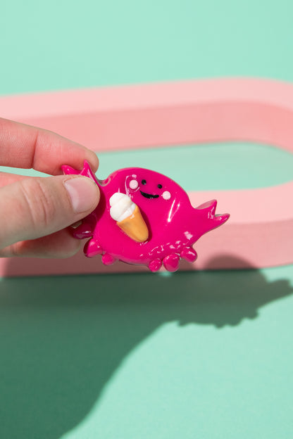 Fidget Toy Krabbe mit Eis aus Polymer Clay, handgefertigt