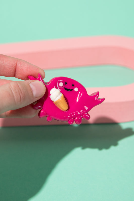 Fidget Toy Krabbe mit Eis aus Polymer Clay, handgefertigt