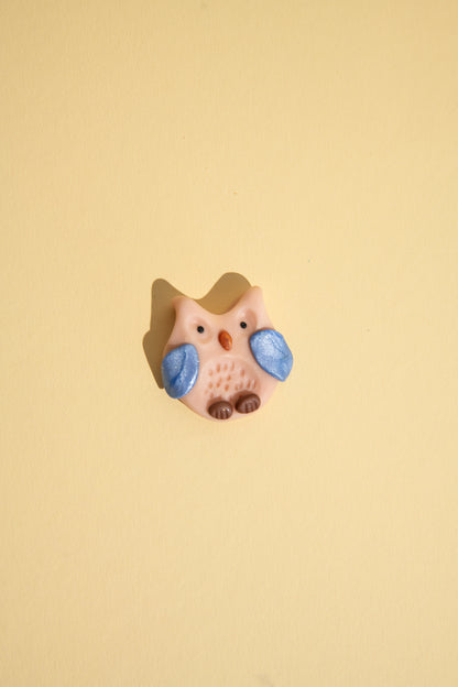 Handgemachter Eulen Sorgenstein aus Polymer Clay für Ruhe und Achtsamkeit